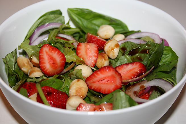 Meatless Monday: Strawberry, Basil &amp; Macadamia Salad - Joe Cross